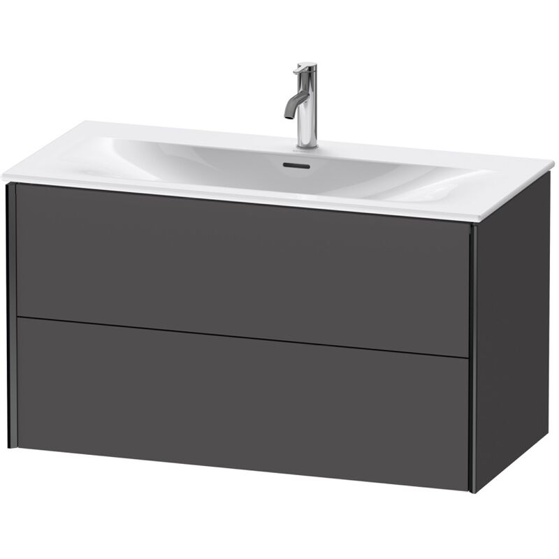 

Durait XViu 4135 Mueble bajo encimera, 2 cajones, para lavabo Viu 234410, 1010x480 mm, Color (frente/cuerpo): negro mate/grafito mate - XV41350B249