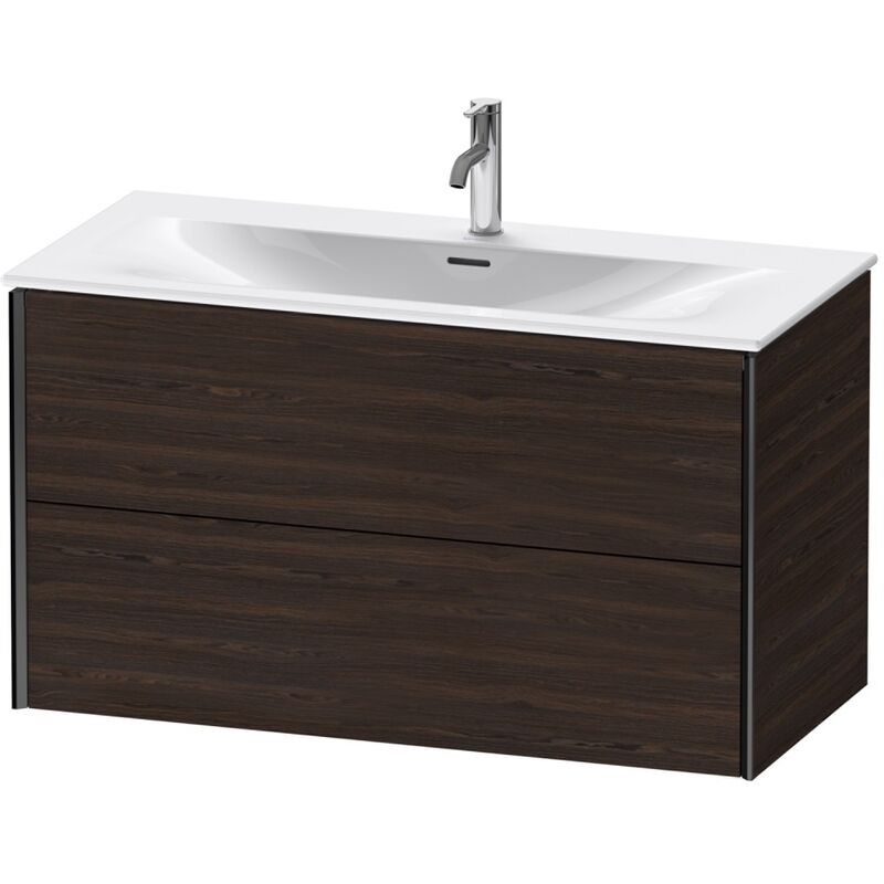 

Durait XViu 4135 Mueble bajo encimera, 2 cajones, para lavabo Viu 234410, 1010x480 mm, Color (frente/cuerpo): negro mate/nogal cepillado - XV41350B269