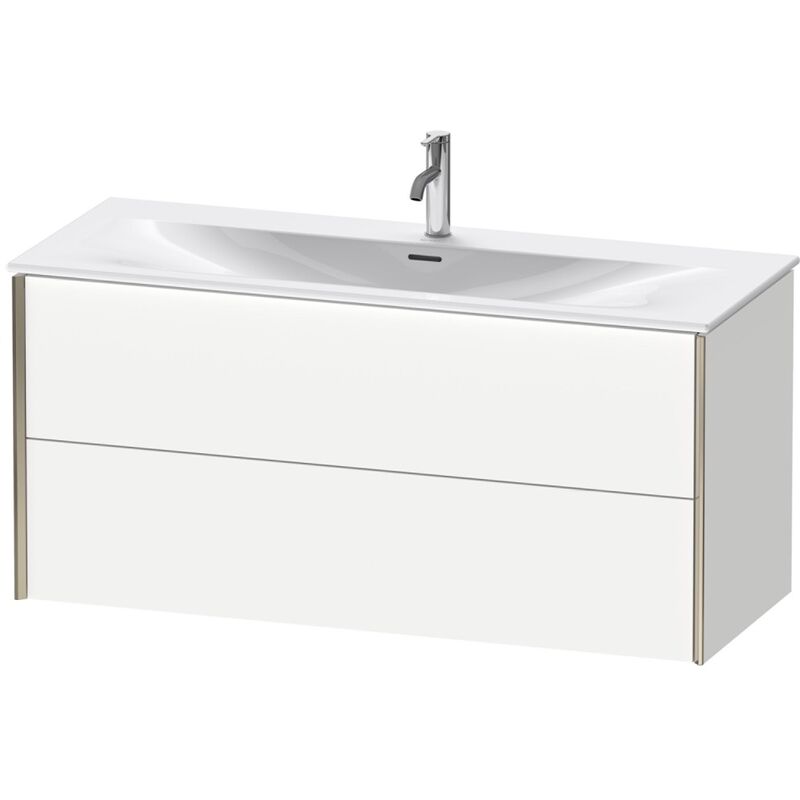 

Durait XViu 4136 Mueble bajo encimera, 2 cajones, para lavabo Viu 234412, 1210x480 mm, Color (frente/cuerpo): blanco mate/champagne mate - XV41360B118