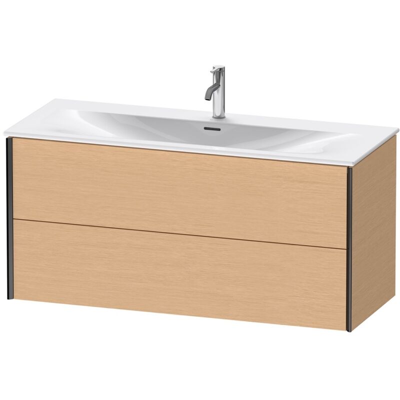 

Durait XViu 4136 Mueble bajo encimera, 2 cajones, para lavabo Viu 234412, 1210x480 mm, Color (frente/cuerpo): negro mate/roble cepillado - XV41360B212