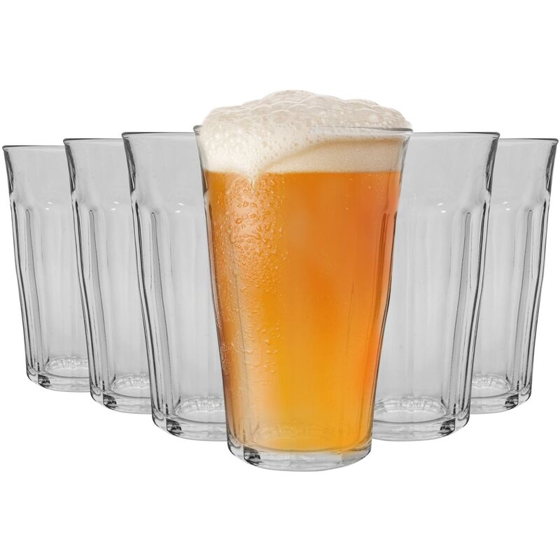Duralex Picardie Highball Cocktail Glasses - 500ml Glass Tumblers - Pack of 6