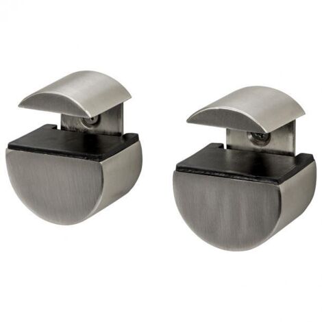 DURALINE - 2 PEZZI - COPPIA DI REGGIMENSOLE A CLIPS SUPREME MINI-CIRCLE - IN NICKEL SPAZZOLATO
