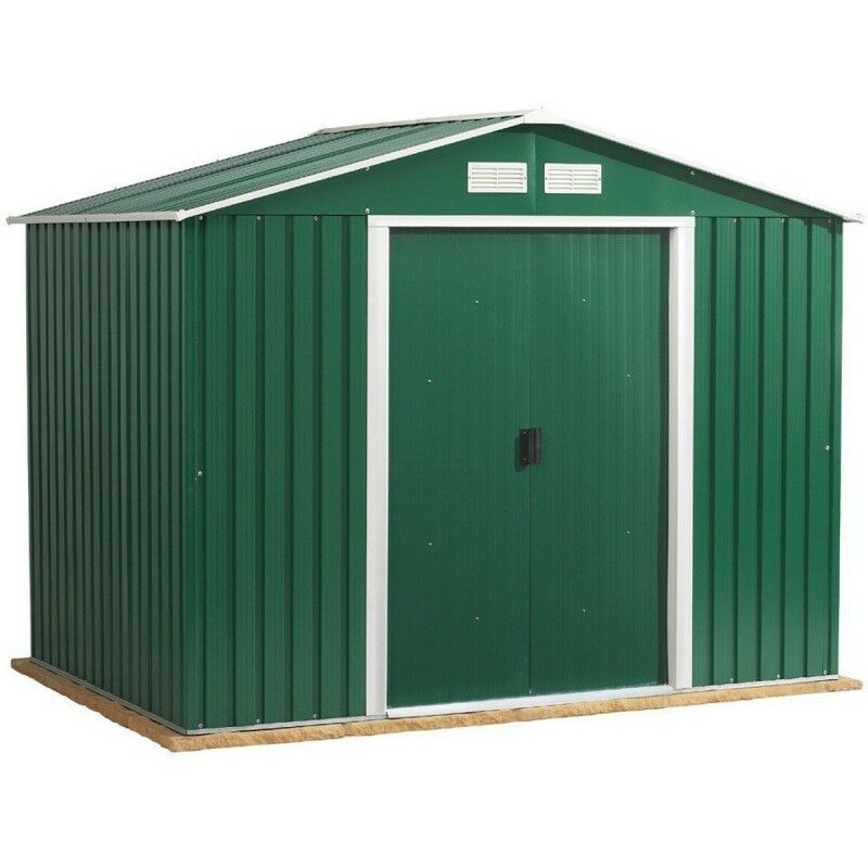 Abri de jardin métal vert pin - 4,75m² - kit ancrage - Vert - Duramax