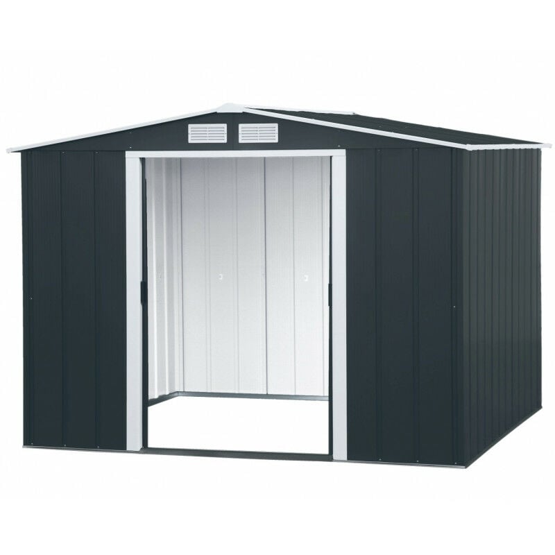 Duramax - Abri de jardin métal - 6,34m² - kit ancrage - Anthracite