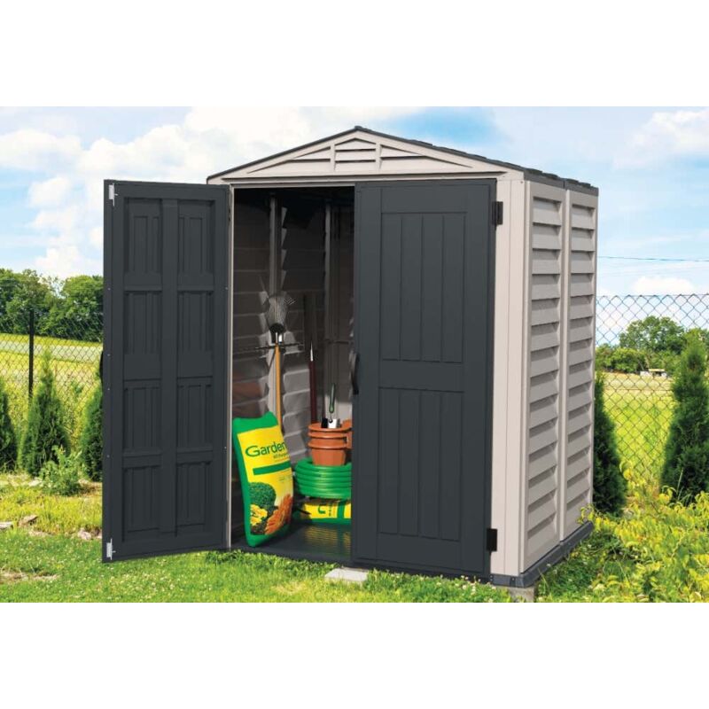 Abri de jardin en plastique 1,70x1,70 m Gris, 4 mm Épaisseur paroi 161 x 170 cm - Duramax
