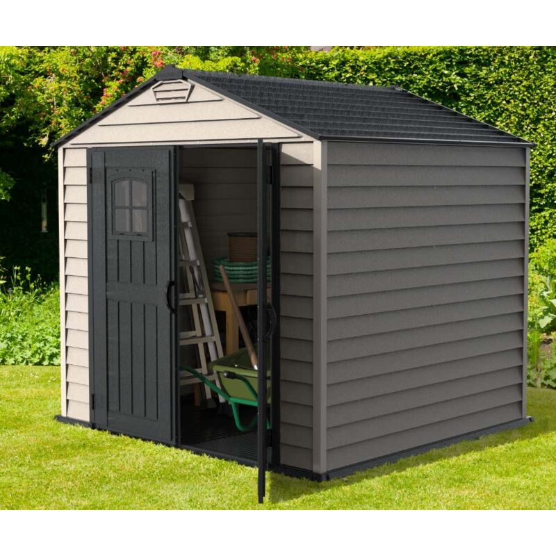 Abri de jardin en plastique 2,10x2,10m Gris, 4 mm Épaisseur paroi 210 x cm - Duramax