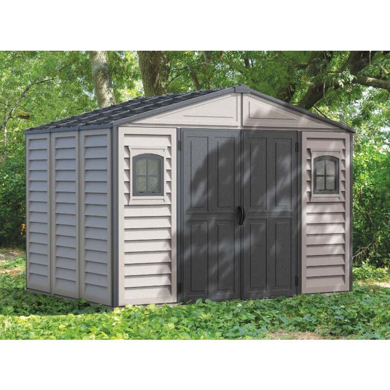 Abri de jardin en plastique 3,2x2,4m Gris, 4 mm Épaisseur paroi 320 x 247 cm - Duramax