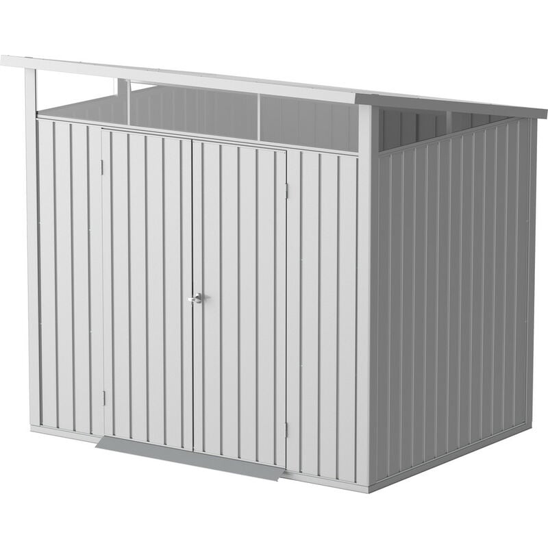 Abri de jardin métal modern - 4,45m² - Mono pente - Aluminium blanc - Duramax