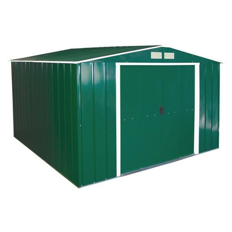 Duramax - Abri de jardin métal vert pin - 9,69m² - kit ancrage - Vert
