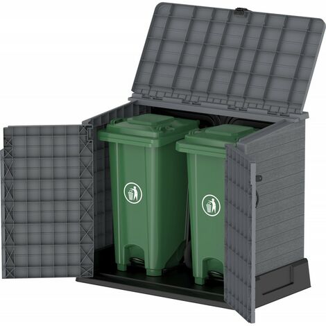 Duramax - Arcón cubre cubos de exterior - 850 L - PVC - color gris antracita