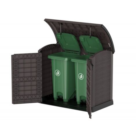 Duramax - Arcón cubre cubos exterior - 1200 L - PVC - color marrón -  -