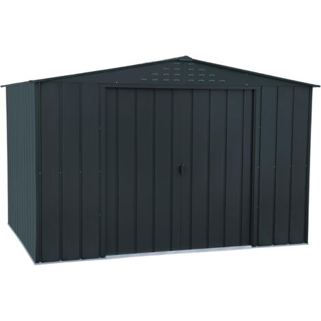 Duramax - caseta cobertizo jardín - COLOSSUS 10x8 - Metal - color gris antracita