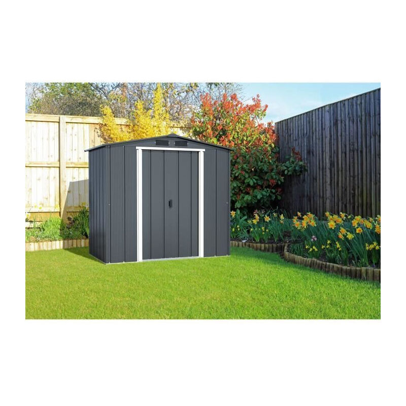 Abri de jardin - Métal - duramax - 2,47 m² - 0,33 mm - Anthracite - DUECO64PR