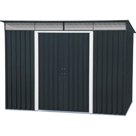 Duramax - caseta jardín - TOP SHED PENTROOF 8X6 - Metal - color gris antracita