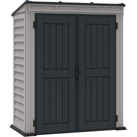 Duramax - caseta jardín - YARDMATE PENT PLUS 5x3 - PVC - gris claro y oscuro