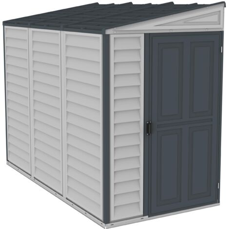 Duramax SideMate 4 x 8 PLUS, Capannone da giardino in plastica con kit di fondazione in metallo, Grigio scuro