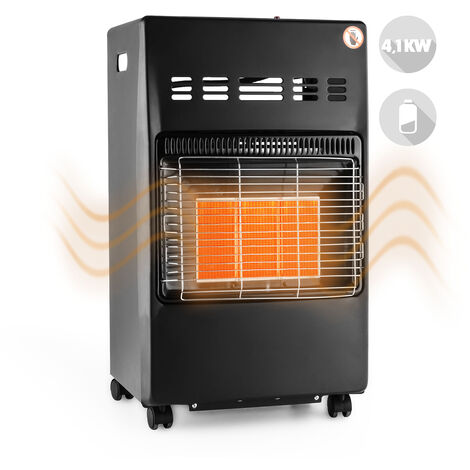 DURAMAXX Kamtschatka Stufa a Gas Infrarossi Bruciatore in Ceramica 4,1kW Nero