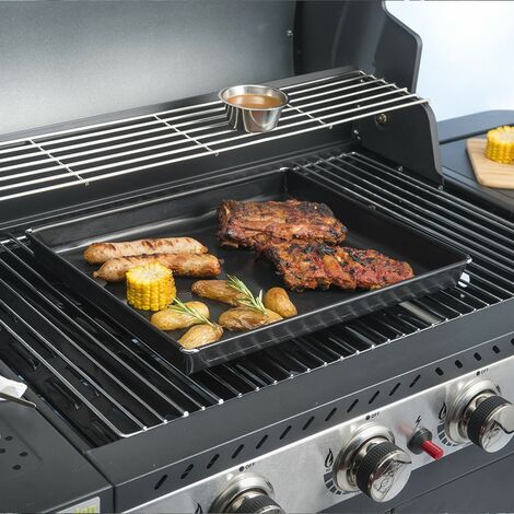 Durandal Selection Plaque barbecue 3 Litres | Grand plat de cuisson barbecue | Plaque four antiadhésive| Plaque de cuisson four - Noir