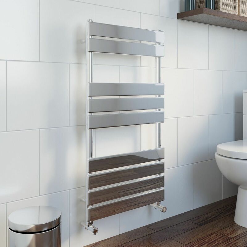 Heated Towel Rail Radiator for Bathrooms Wall Mounted Flat Panel Anthracite 950 x 500mm