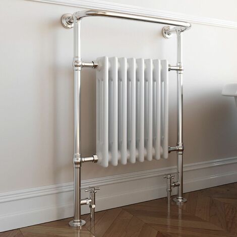 DuraTherm Traditional Heated Towel Radiator - 952mm x 659mm - Silver