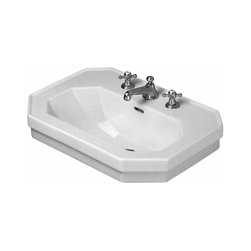 

1930 lavabo con rebosadero cubierta 3 orificios para grifería 600x410mm blanco - Duravit