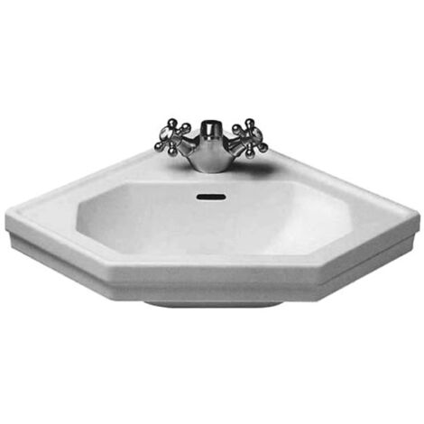 Duravit 1930 - Lave-mains d’angle, un trou avec trop-plein, 60x45 cm, blanc - lave-mains, avec WonderGliss 07934200001