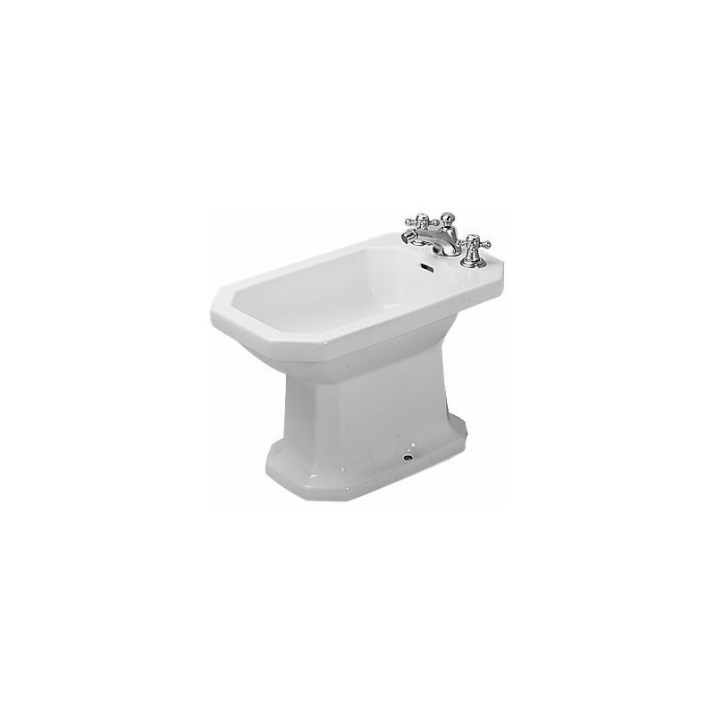 

Duravit 1930 Standidet, con rebosadero, con banco con agujero para grifos, color: Blanco con Wondergliss - 02671000001