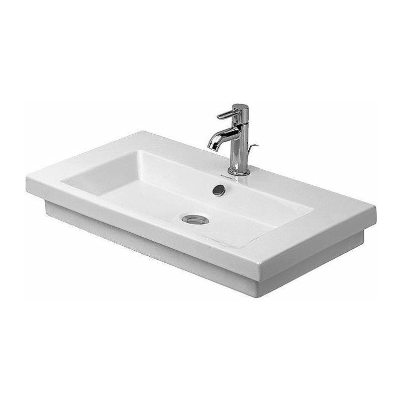 

2ND FLOOR lavabo con almohadilla para grifo rebosadero 700x460mm 3 orificios para grifería blanco - Duravit