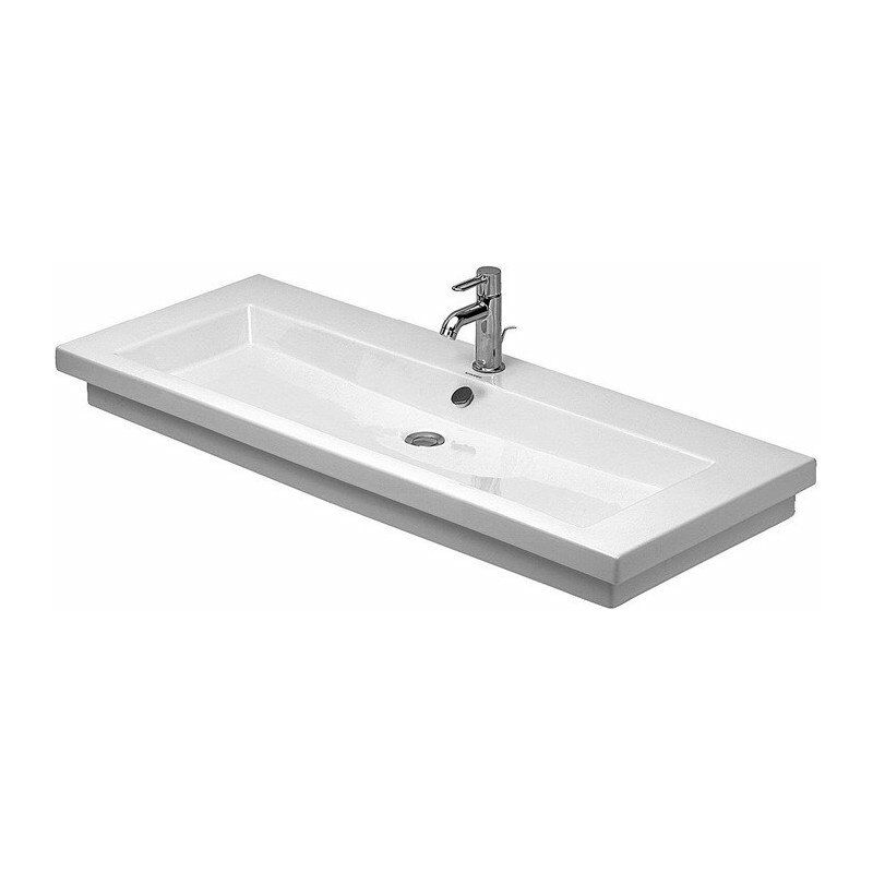 

2ND FLOOR lavabo con plataforma para grifo rebosadero 1200x505mm geschl sin orificio para grifería blanco - Duravit