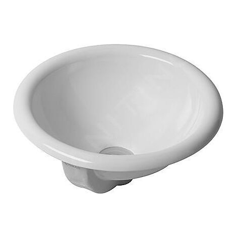 Duravit Architec - Lavabo sans trou avec trop-plein, diamètre 400 mm, blanc - lavabo, avec WonderGliss 03184000001