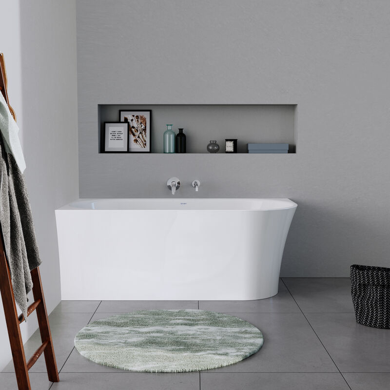Duravit - Baignoire d'angle en acrylique design pour salle de bain, avec vidage de trop plein, 2 parois,2 places - 170x80x47cm - Blanc - duradelfi