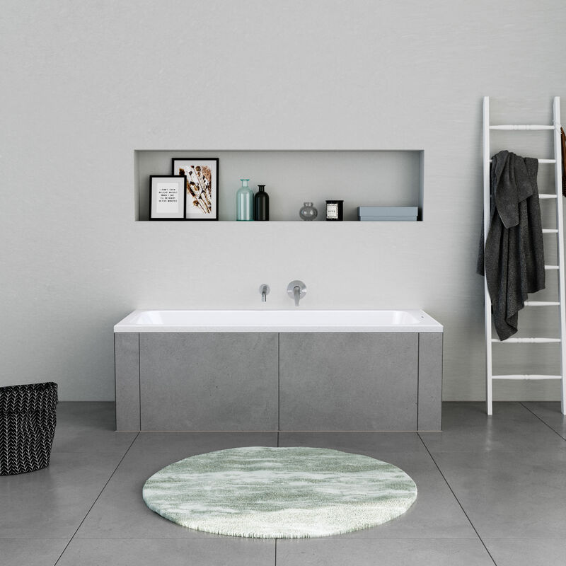 Duravit - Baignoire murale en acrylique rectangulaire à encastrer design pour salle de bain, 2 dossiers inclinés - 160x70x47cm - Blanc - durapecos