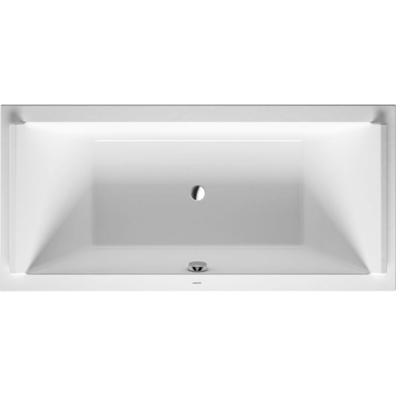 Duravit - Baignoire Starck rectangulaire 1900x900 mm, avec deux dossiers, avec un appui-tête, en Acrylique sanitaire, blanc