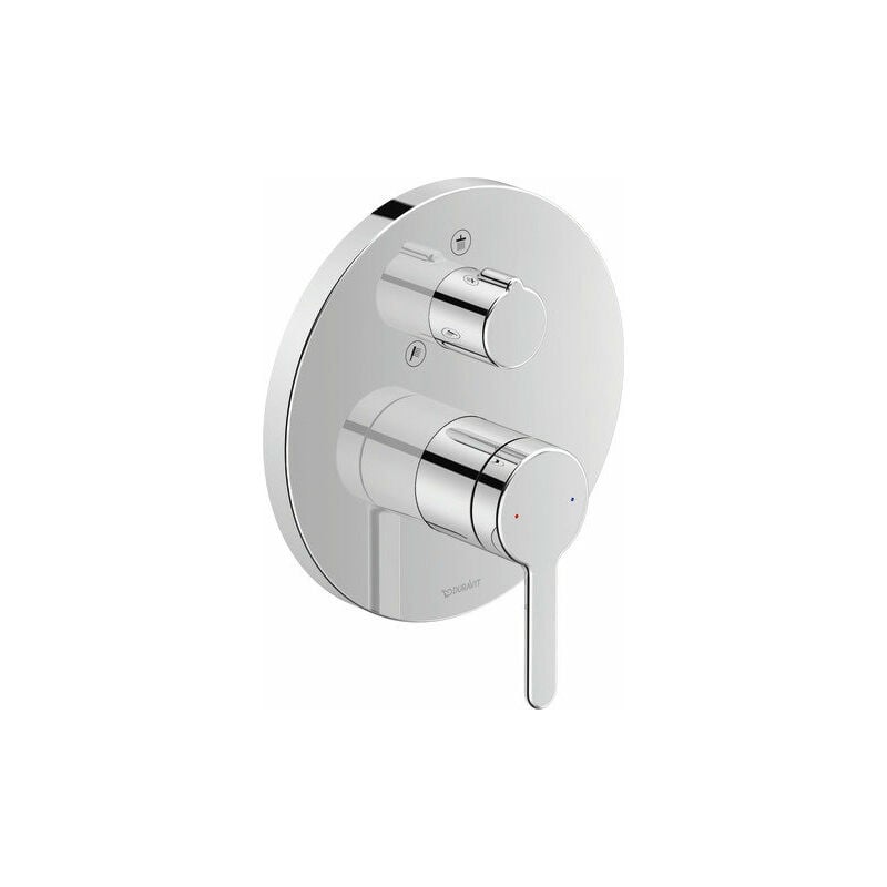 

Duravit C.1 Mezclador monomando de ducha empotrado, roseta redonda, 2 consumidores, interruptor de ducha manual/de cabezal - C14210012010