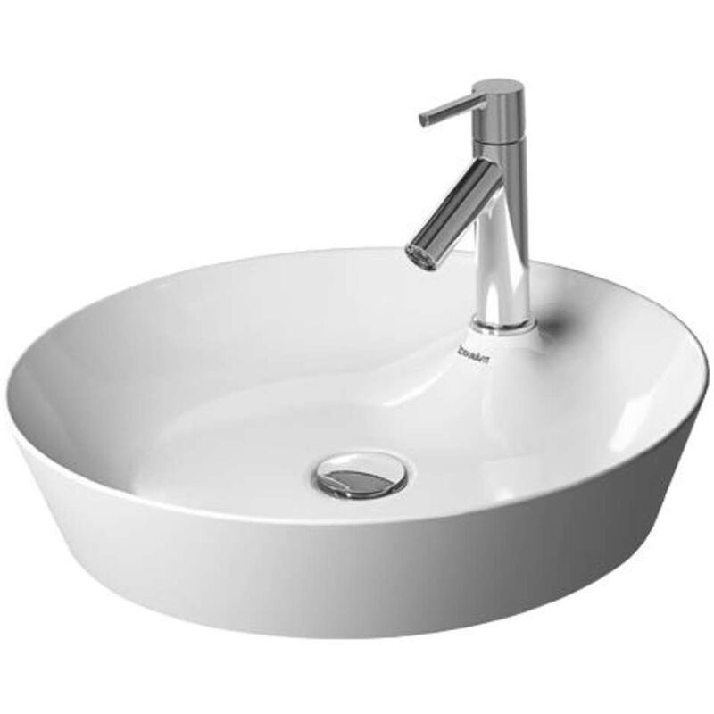 Duravit - Cape Cod - Vasque sans trop-plein, diamètre 480 mm, avec îlot de robinetterie, blanc 2328480000
