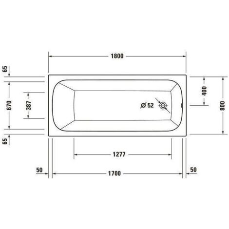 Duravit Collection One Badewanne, Einbau, 1800x800x480mm, Acryl,