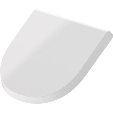 Duravit – Couvercle pour urinoir SoftClose en plastique blanc alpin – Charnières chromées – Dimensions 334x307x35mm – 24090000