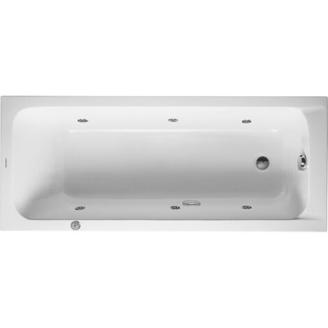 Duravit D-Code baignoire balnéo, 1700x700mm, 1 pente de dossier,