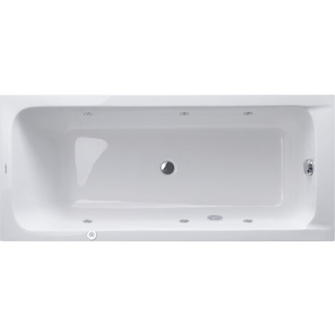 Duravit D-Code baignoire balnéo, 1800x800mm, 2 pentes de dos, Jet