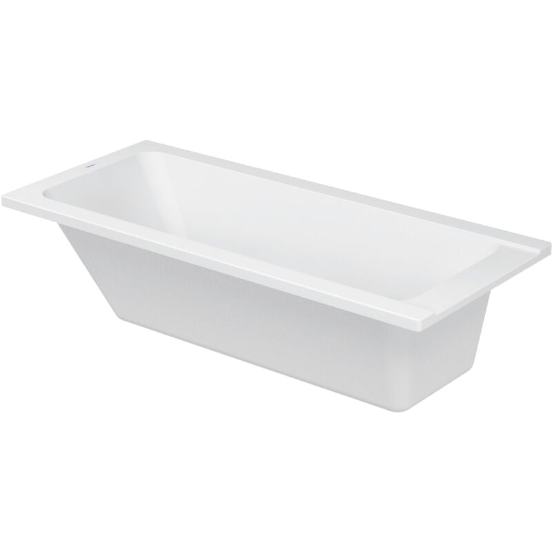 Duravit - Baignoire D-Code rectangulaire 1600x700 mm, avec un dossier, en Acrylique sanitaire, blanc