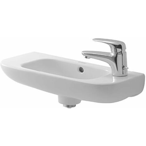 Duravit D-Code - Handwaschbecken 500x220 mm, mit 1 Hahnloch rechts, weiß 07065000082