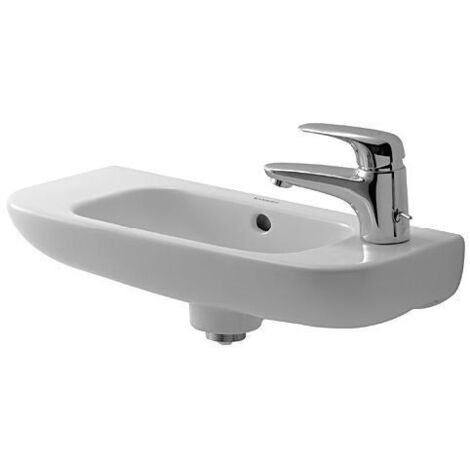 Duravit D-Code Handwaschbecken, mit Hahnloch links, mit Überlauf,