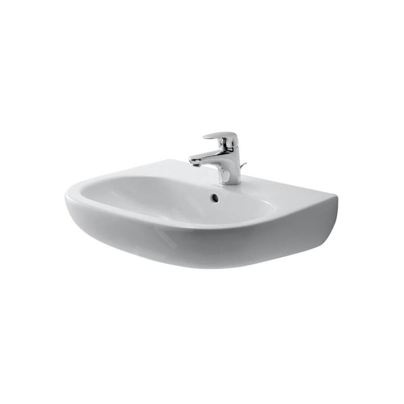 Duravit D-Code - Lavabo 650x500 mm, avec un trou pour robinet, blanc alpin 23106500002