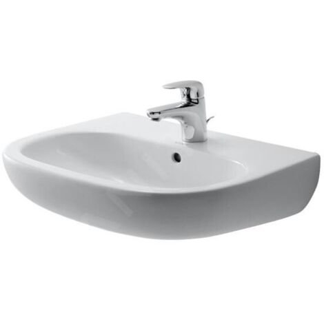 Duravit D-Code - Lavabo 650x500 mm, avec un trou pour robinet, blanc alpin 23106500002