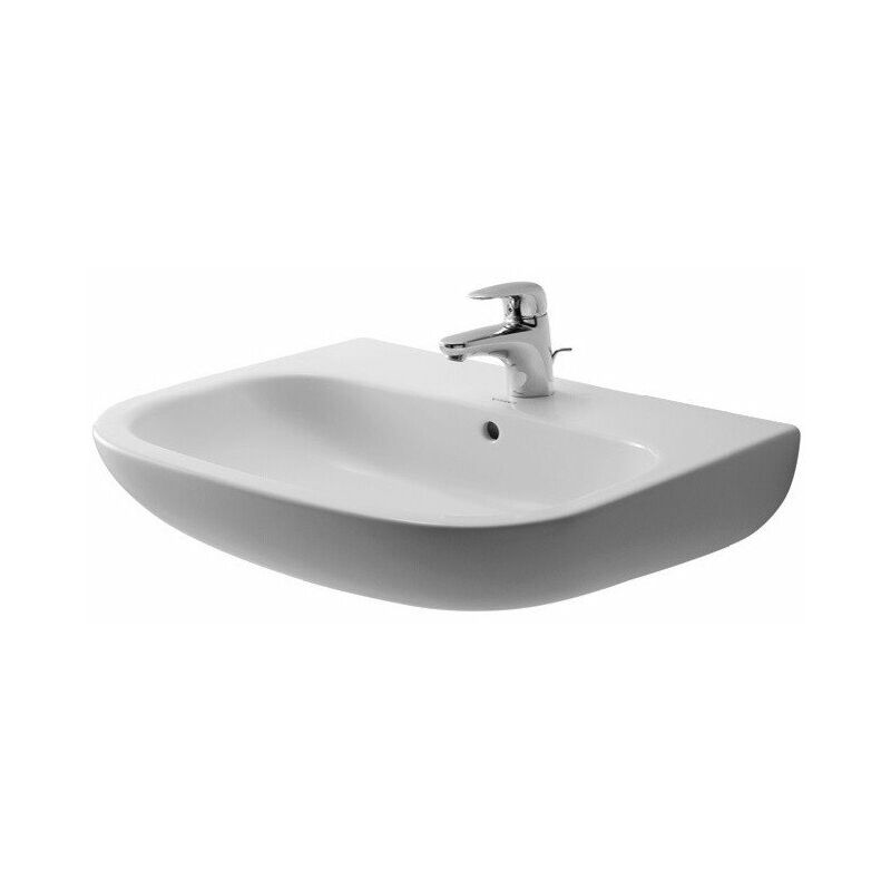 

D-CODE lavabo con plataforma para grifo rebosadero 3 orificios para grifería 650x500mm blanco - Duravit