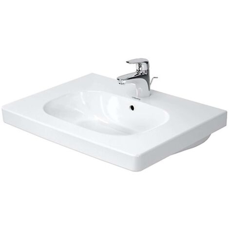Duravit D-CODE lavabo da arredo con piano rubinetteria troppopieno 650x480mm bianco 1 foro tap