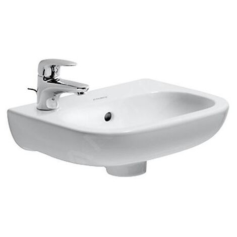 Duravit D-Code - Lave-mains 360x270 mm, avec 1 trou à gauche, blanc alpin 07053600092