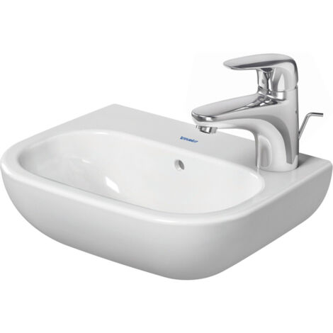 Duravit D Code Lave mains 36x27cm avec trou pour robinetterie droite Blanc
