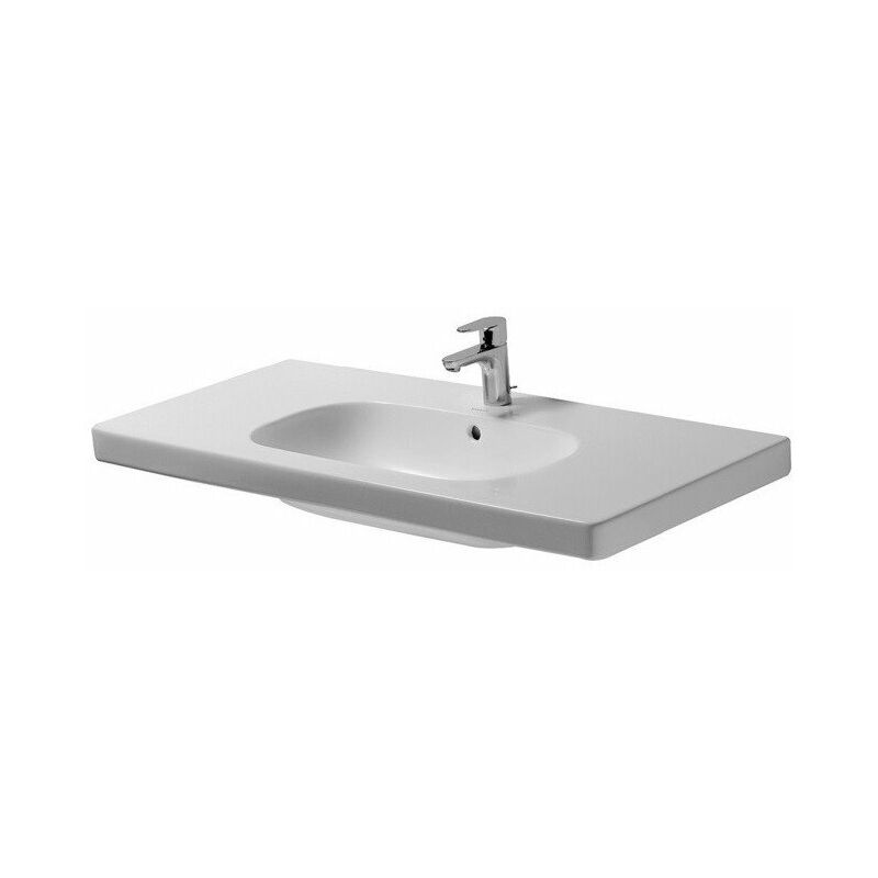 

D-CODE mueble lavabo con plataforma para grifo rebosadero 1050x480mm blanco 1 orificio para grifería - Duravit