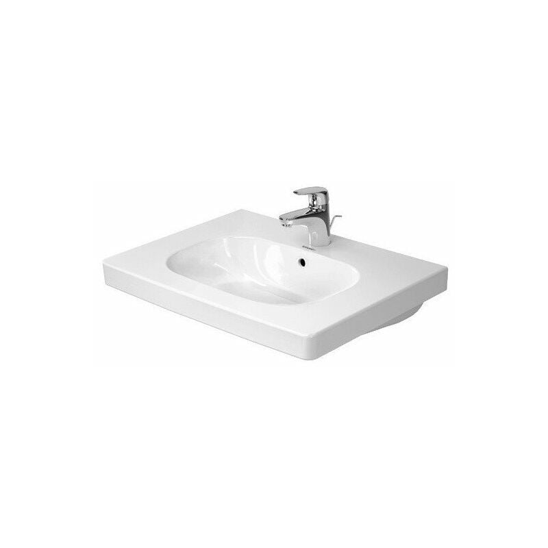 

D-CODE mueble lavabo con plataforma para grifo rebosadero 650x480mm blanco 1 orificio para grifería - Duravit